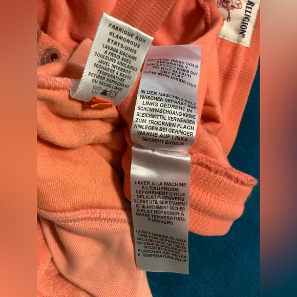 Juicy Couture Coral Terry Pants 30 x 32 Zip Up Hoodie with Crest - Picture 15 of 16